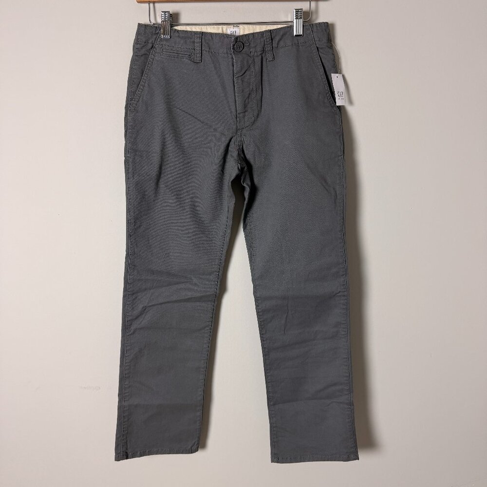2/$30 NWT Gap Kids Gray Khaki Boys Pants 12 Husky